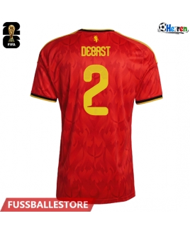 Günstige Belgien Zeno Debast #2 Heimtrikot WM 2026 Kurzarm
